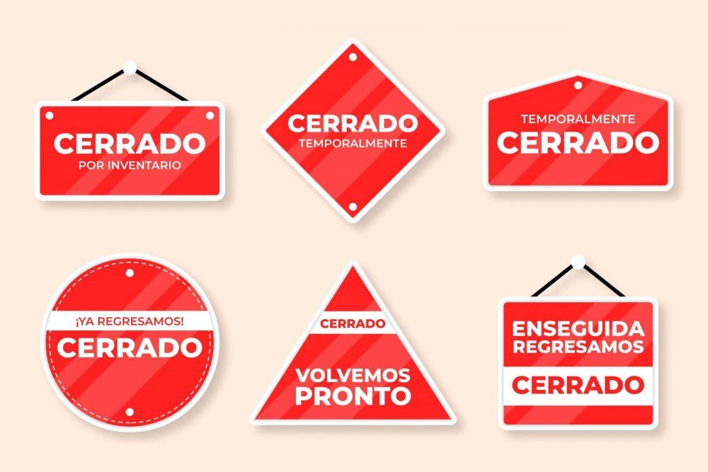 carteles de cerrado